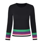 Crew neck fashion stripe bottom design knit wear
