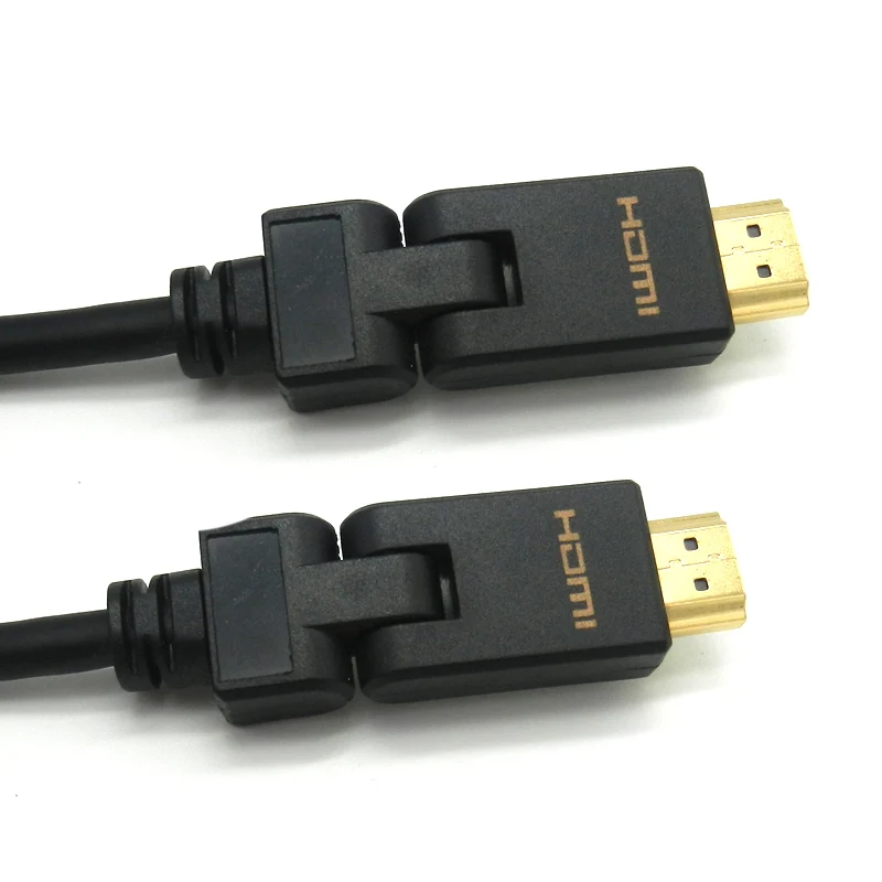 high speed gold plated black color hdmi cable 1.4v 3d flexible 180degree rotation hdmi cable for audio video cable - ANKUX.COM