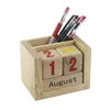 creative high quality wooden promotion gift wooden block wooden advent calendar with pen holder