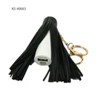 PU tassel keychain mobile power bank slim portable universal power bank 2000 mah