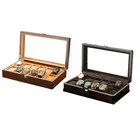 Custom luxury wood watch packing box stainless black watch winder case 12