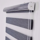 roll curtain zebra blinds Double Layer Fabric Motorized Roller Zebra Blinds blackout