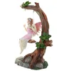 Custom resin flower fairy swing figurine,fairy garden decor