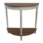 Customized Traditional Living Room Furniture Wood French Hallway Corner Half Moon Console Table with Drawers