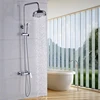 Chrome Rainfall 8 Inch Bath Shower Faucet Single Handle Brass Mixer Valve 3 Function Shower Set With Handshower