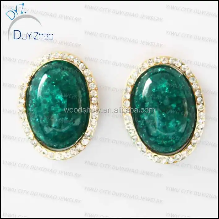 green gemstone stud earrings