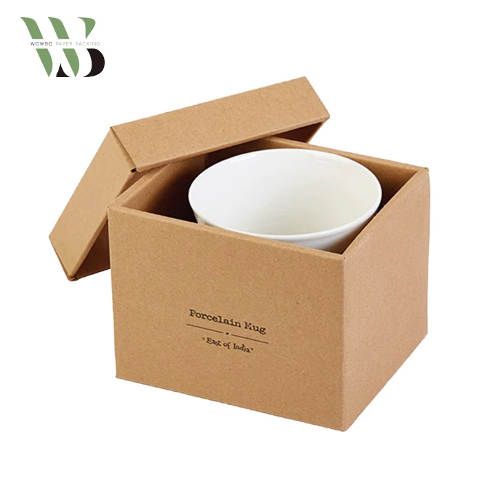 shaped hard kraft paper ceramics coffee mug packaging gift box