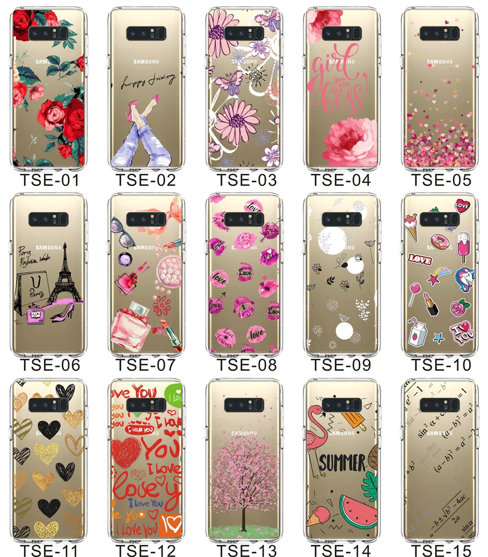 Marble Patterned For Samsung Galaxy Note 8 TPU Case Phone S8 S7 Edge Soft Flexible Slim Fit Protective Cover for Samsung Note 8 Case For Samsung Galaxy Note 8 Case White Henna Mandala Floral Lace Clear Design Printed Transparent Protective Phone Cover TPU Case for Galaxy Note 8