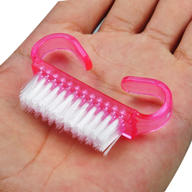 pink color nail dust cleaning brush bristly nail