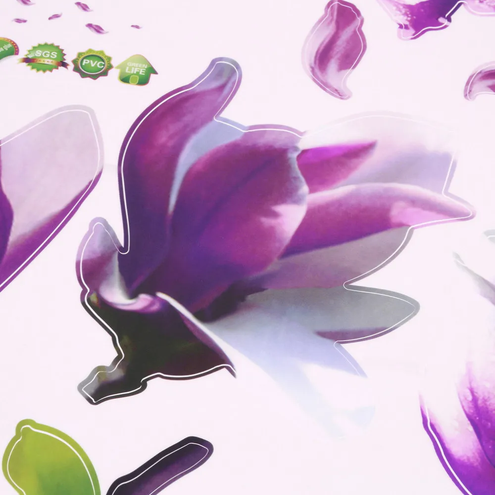 2016 Hot Sale Exquisite Elegant Magnolia Flowers Removable Art Vinyl Mural TV Backdrop Home Room Decor Wall Stickers