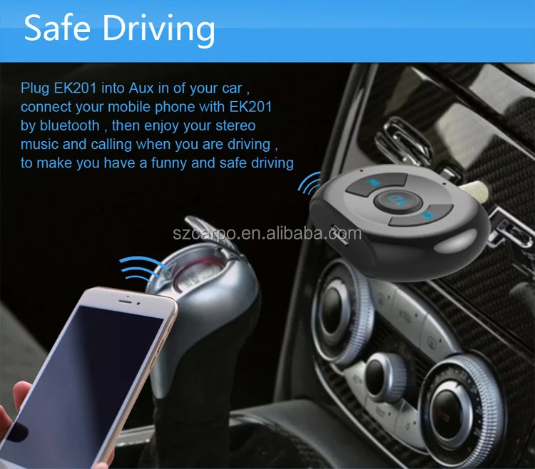 factory hotsale Hands-free rechargeable wireless adapter with microphone for car audio - ANKUX.COM