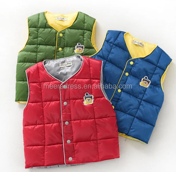 Children cardigan cotton vest warm vest Cartoon cotton-padded clothes