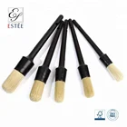 Plastic Cleaning Car wash Round Black Boar Bristle Hair Brush