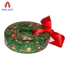 Wholesale Cheap Circle Christmas Candy Tin Donut Shaped Customized Metal Christmas Gift Box