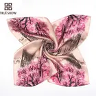 Chuxiu Square Style Lady Fashion Scarf Satin Silk Print Scarf