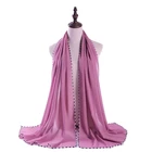 2019 Customize chiffon scarf with black and white hem hijab women shawls hijab