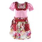 New least wholesale little girls cotton summer bib big flower boutique dresses for kids