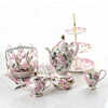 Royal Pink flower porcelain tea pot english porcelain tea set coffee set