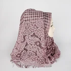 Fashion muslim flower hijab scarf muslim indonesia lace hijab with pearl ready to wear hijab