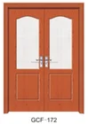 Hot selling mdf pvc wood glass commercial double doors used for sale GCF-172