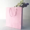 2019 hot sale print your own logo pink paper gift packing bag for shopping