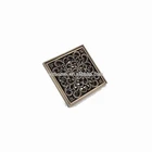 New Arrival Flower Carved Brass Bathroom Wet Room Floor Square Shower Drain Trap Waste Grate With Hair Strainer
