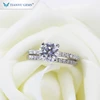 Tianyu Gems 7mm hearts and arrows cut DEF VVS Fashion Moissanite Diamond in platinum solid Engagement ring