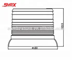 R65 led emergency strobe auto warning beacon light/ vehicle flashing SM806F