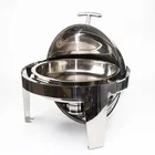 Stainless Steel Round Roll Top Chafing Dish Buffet Food Warmer
