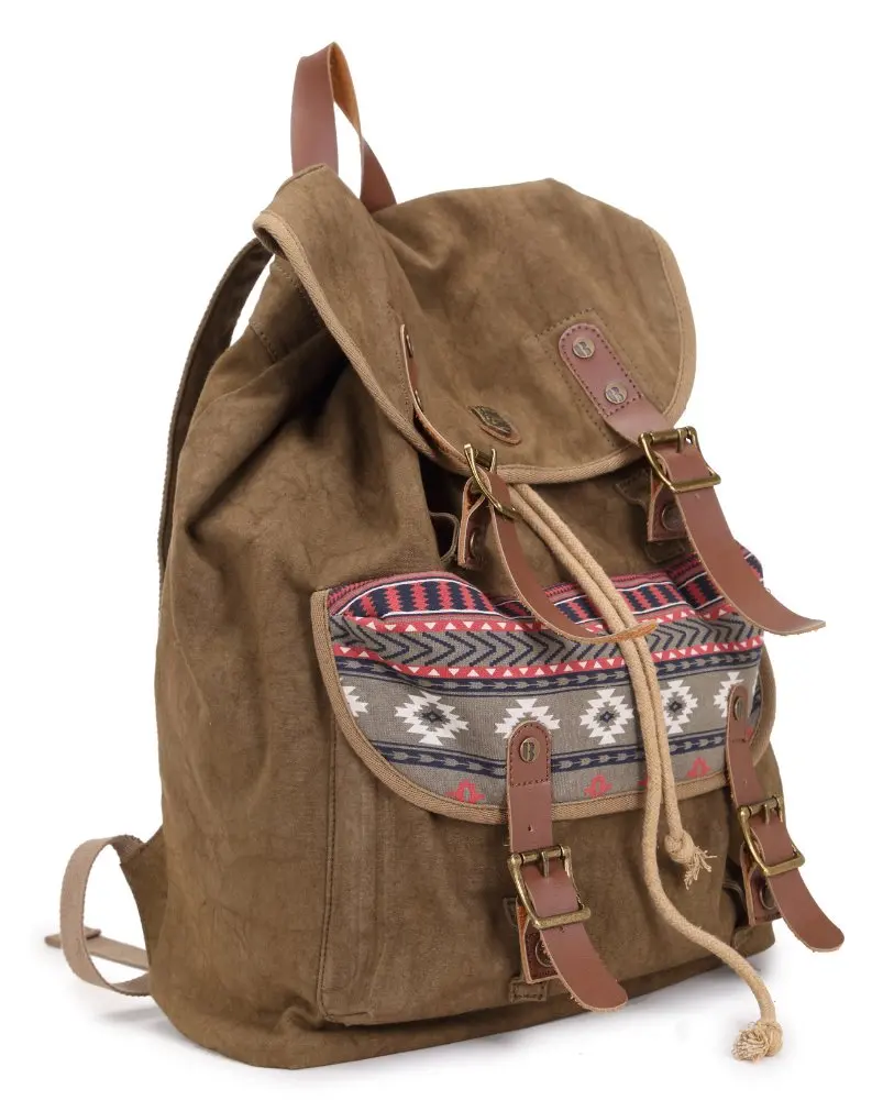 Fashion Women Canvas Backpack Casual Women Shoulder Rucksack Outdoor