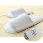 Customized logo embroidered white indoors personalized washable disposable hotel slippers