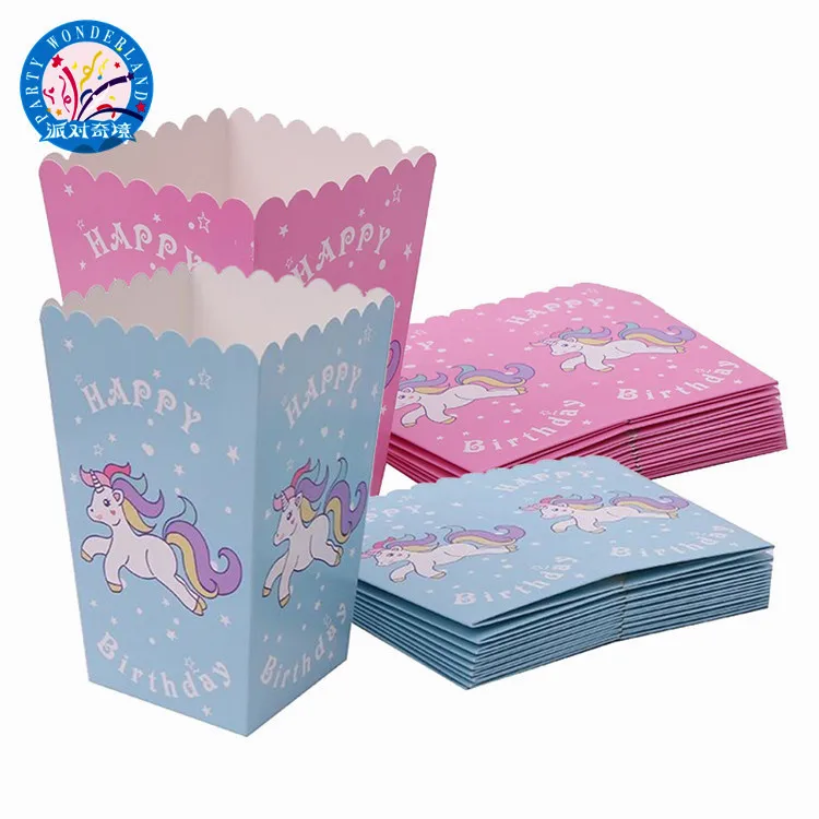 Popcorn Box Birthday Party Decorations Kids Favors Pink Blue