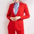 Blazer Women Latest Designs red woman suit coat