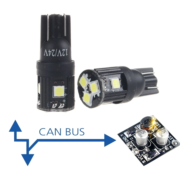 7PCS T10 3030 SMD Car LED Dashboard Gauge Wedge Lamp Light Bulbs White