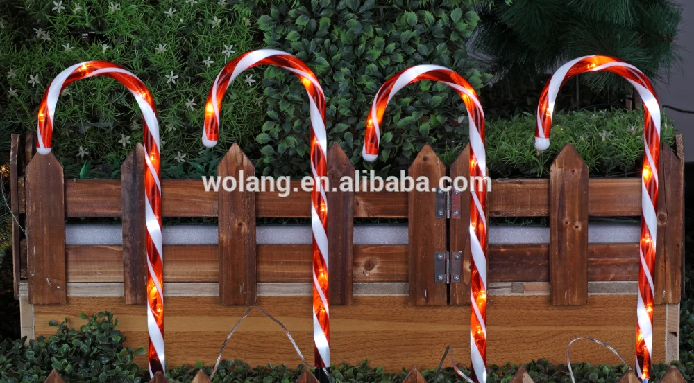 solar christmas candy cane pathway markers set of 4 or 8