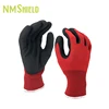NMSHIELD black red work gloves pvc dipped gloves pvc foam glove