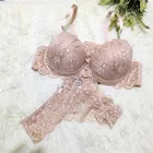 shantou factory lace push up lace bra panty set