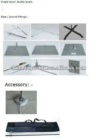 Multifunctional cross base feather flag pole