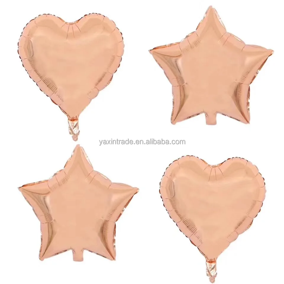 foil balloons party decoration rose gold helium star heart