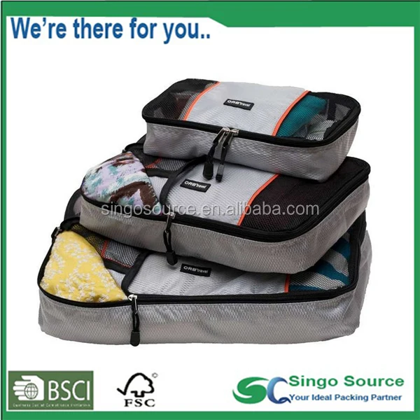 breathy travel clothing organizer with 3 piece suitng cubes set