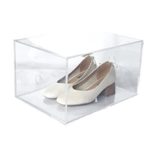 Wholesale Customized Mens Clear Plastic Shoe Storage Boxes for Shoe Retail
