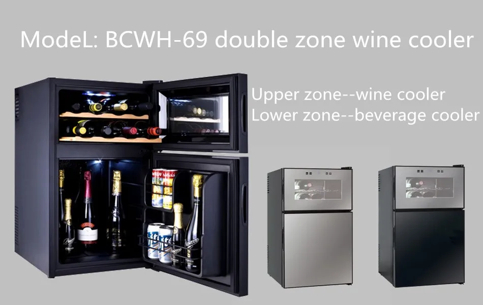 bcwh-69 thermoelectric double door wine cooler refrigerator