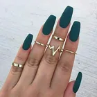 JR011Wholesale Fashion Jewelry Diamond Rings Women 5 Piece Silver Gold Wedding Ring Set