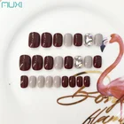 False Nails 3D Diamond Press On Artificial Nail Tips For Ladies
