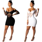 Wholesale factory price small MOQ lace sexy backless long sleeve dress women