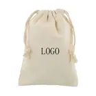 Wholesale eco friendly recycled reusable custom logo cotton drawstring bag