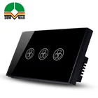 Classic Design Luxury Electric 3-feet Usb Wall Switch Socket, uk standard electronic switch