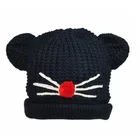Fashion Cute plain children winter beanie custom wool knitted cap with ear