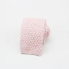 6 cm slim skinny narrow linen pink knitted necktie wedding party gift