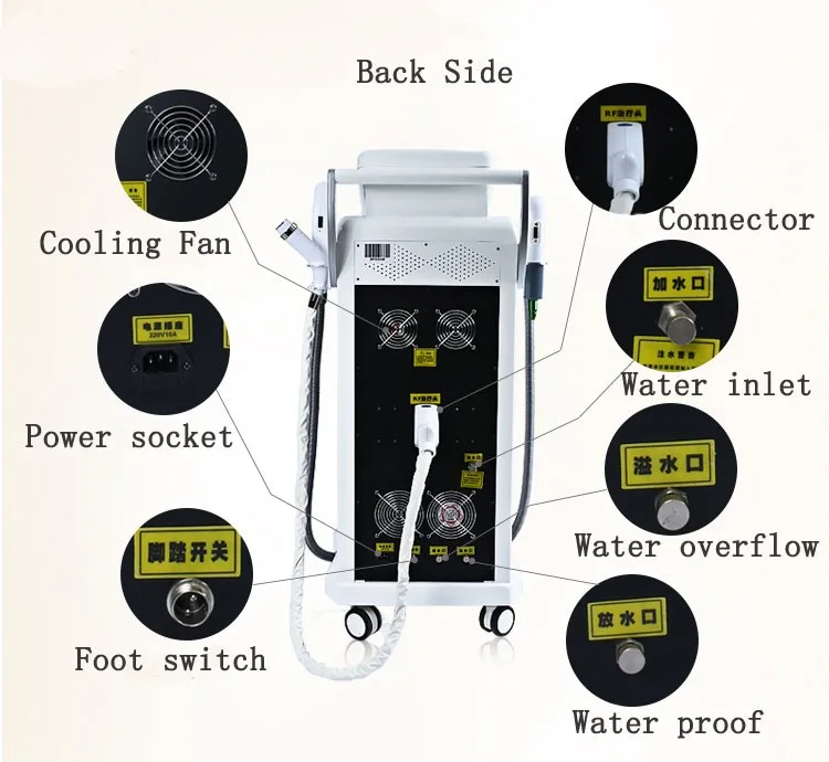 high frequency facial machine OPT SHR IPL RF Nd YAG Laser beauty equipment